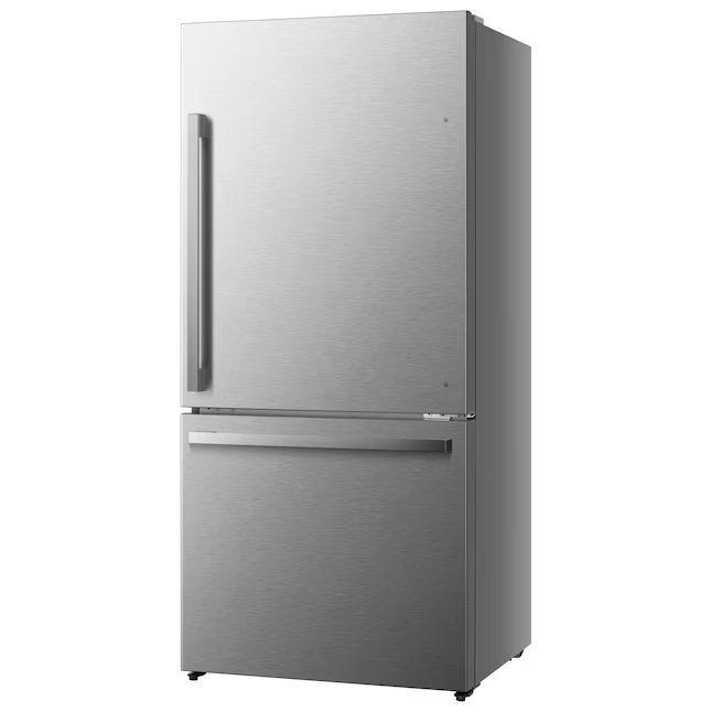 Hisense 17.2-cu ft Counter-depth Bottom-Freezer Refrigerator (Fingerprint Resistant Stainless Steel) ENERGY STAR