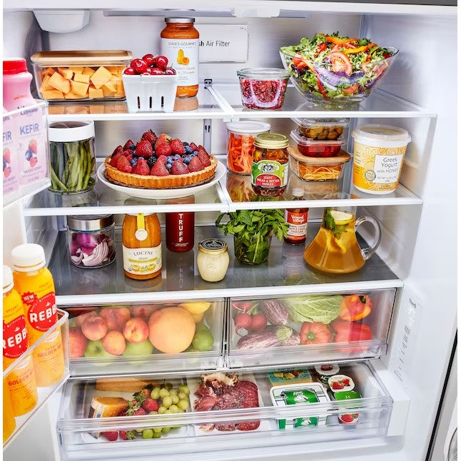 LG Counter-Depth MAX 26.5-cu ft Counter-depth Smart French Door Refrigerator with Ice Maker (Stainless Steel) ENERGY STAR