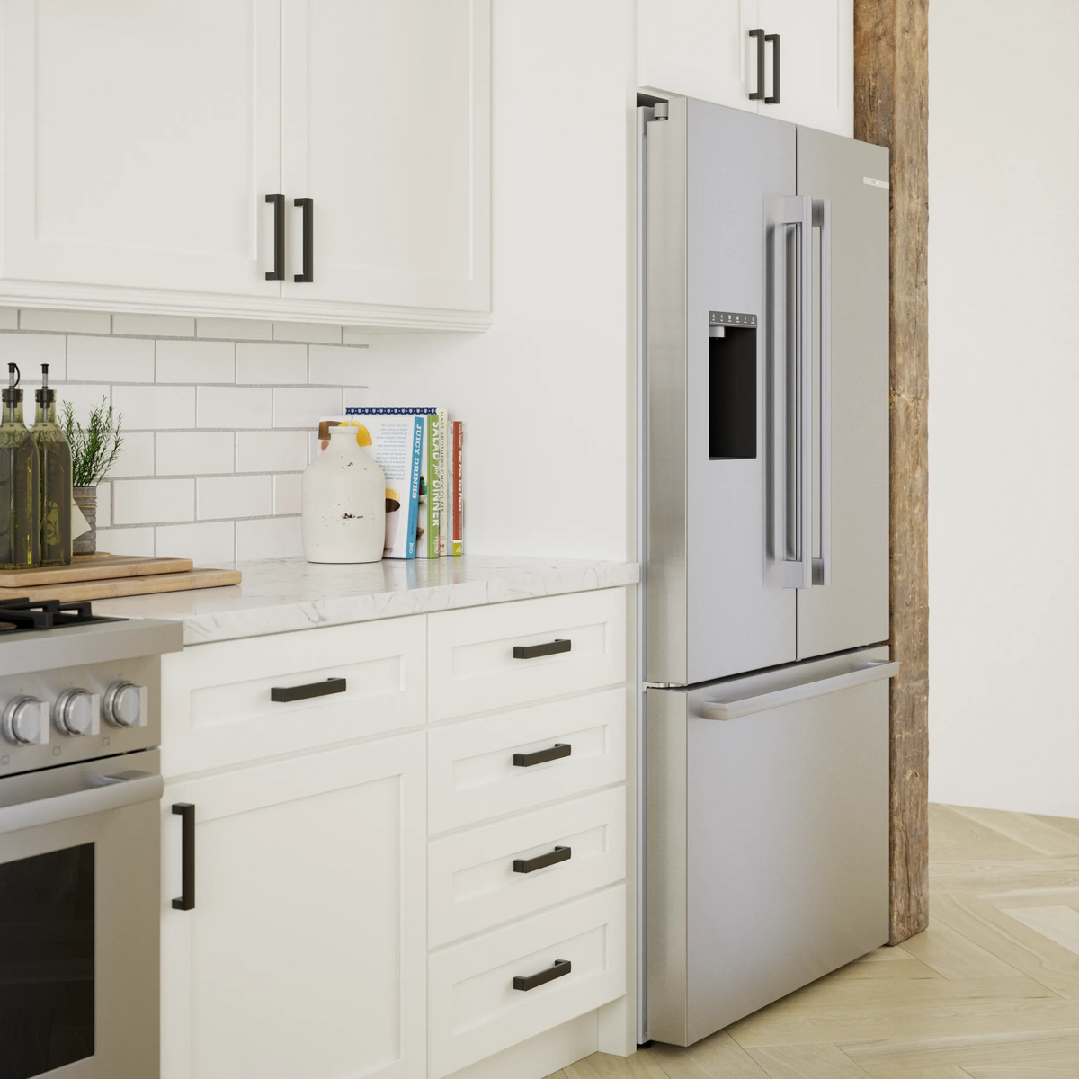 Bosch B36CD50SNS 500 Series French Door Bottom Mount Refrigerator 36'' Stainless steel (with anti-fingerprint). Total No Frost