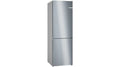 Free-standing fridge-freezer with freezer at bottom 182.4 x 55 cm Stainless steel look