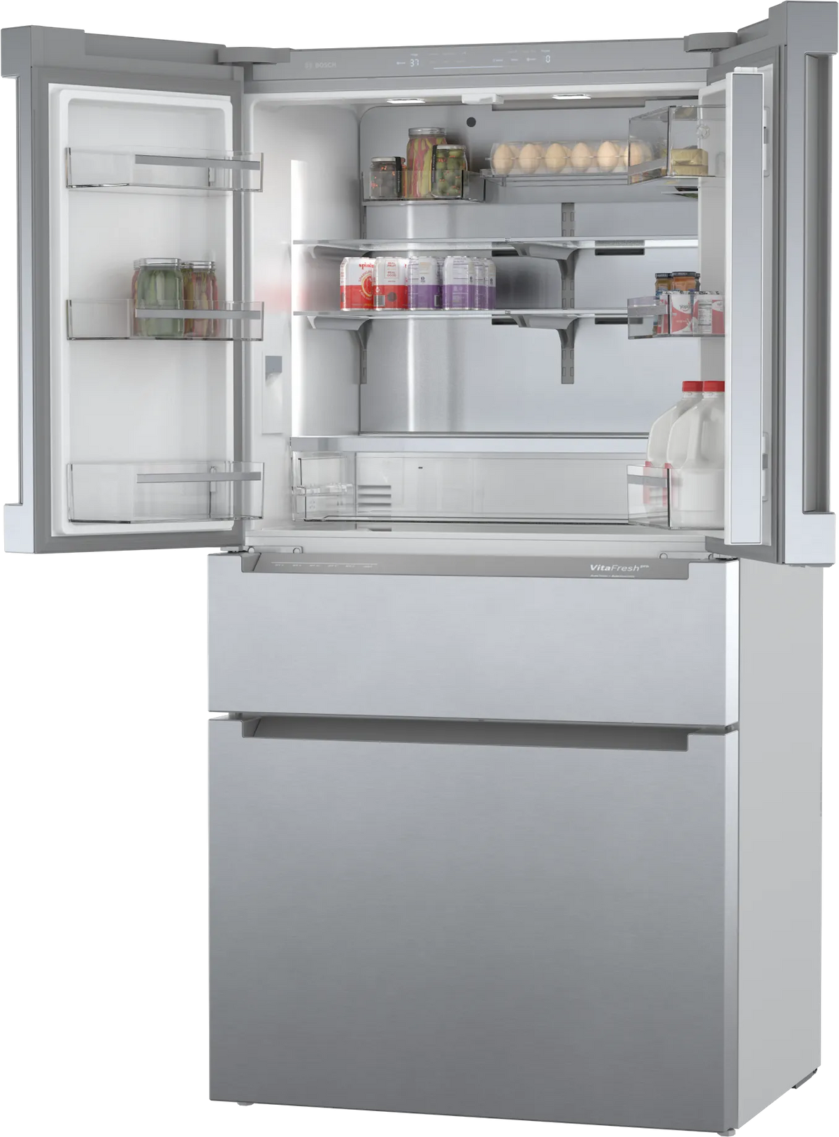 Bosch B36CL80ENS 800 Series French Door Bottom Mount Refrigerator 36'' Stainless steel (with anti-fingerprint)