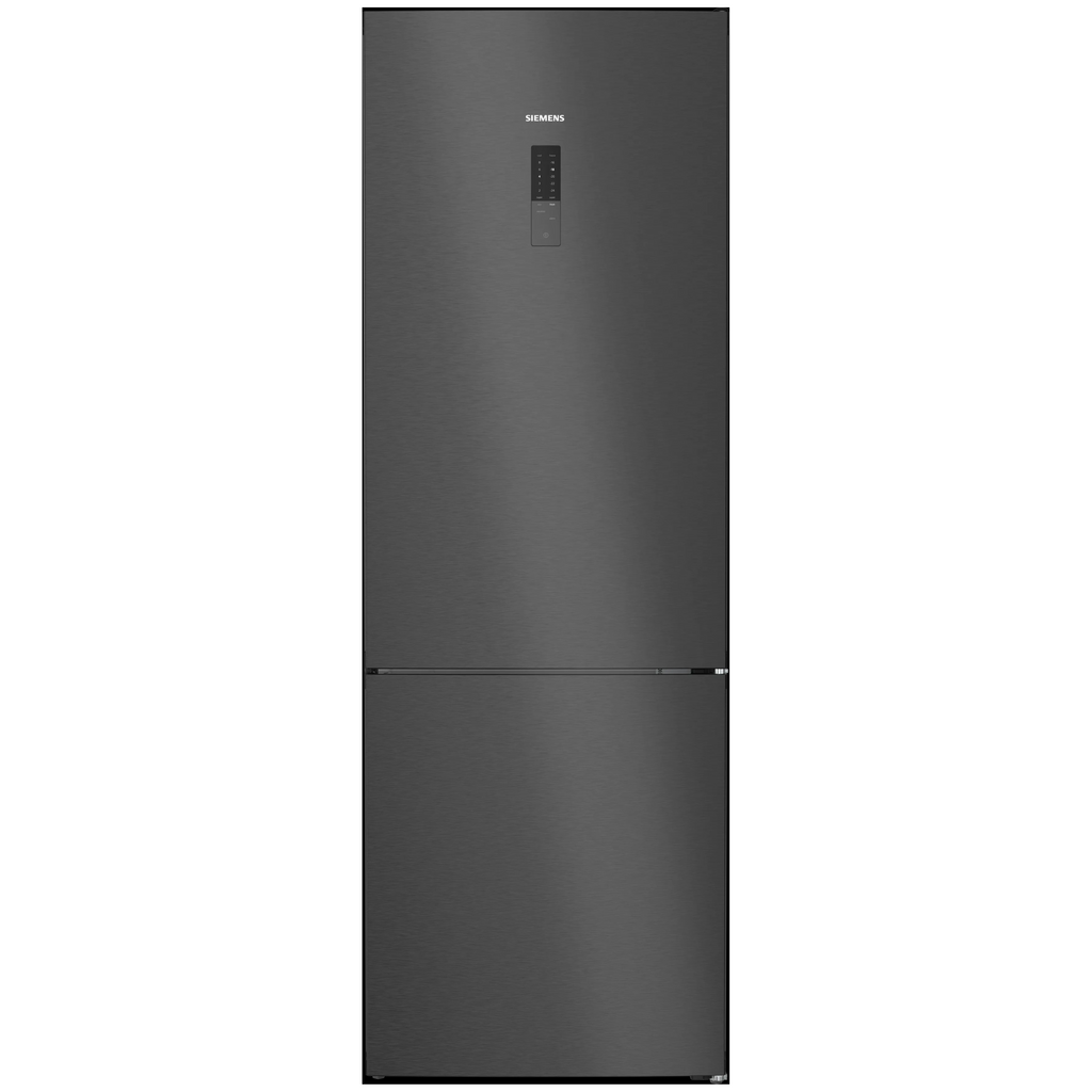 SIEMENS KG49NXXCF iQ300 Free-standing fridge-freezer with freezer at bottom 203 x 70 cm Brushed black steel antiFingerprint. Total noFrost