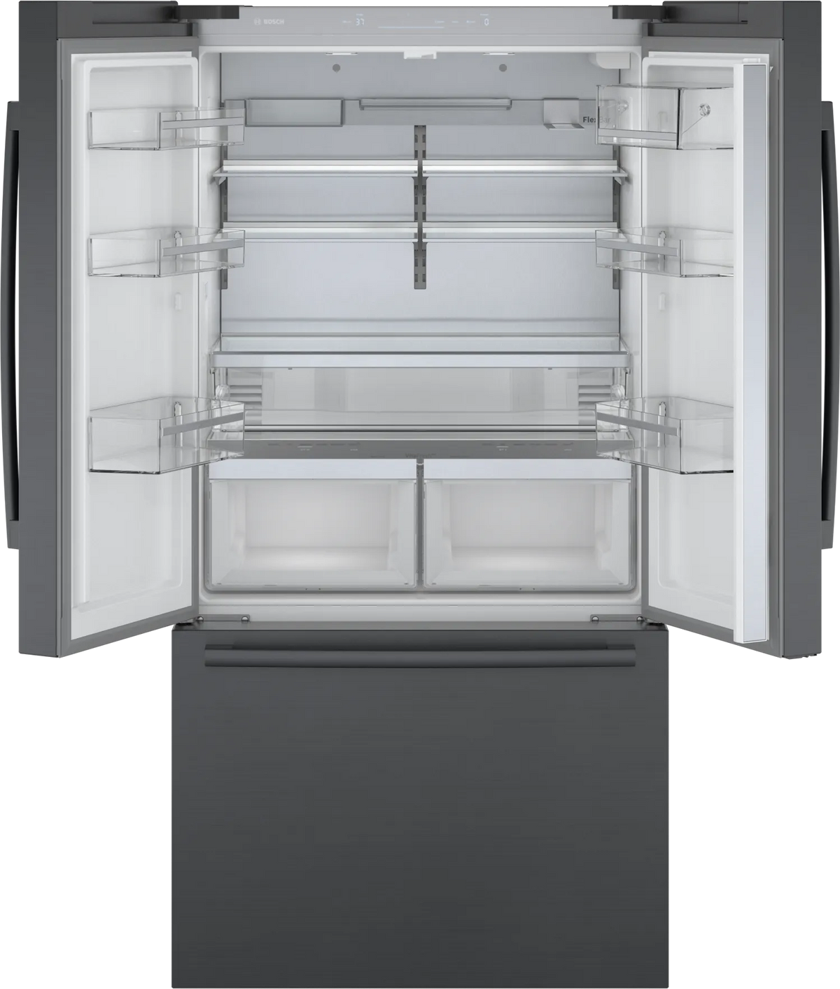 Bosch B36CT80SNB 800 Series French Door Bottom Mount Refrigerator 36'' Black Stainless Steel
