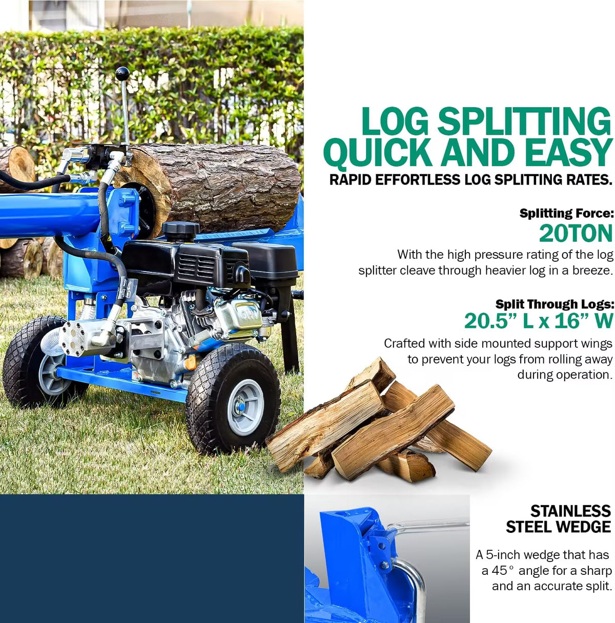 Landworks Log Splitter Portable