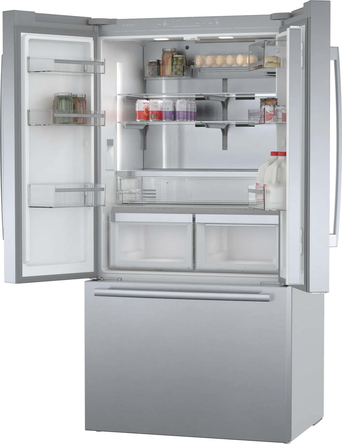 Bosch B36CT80SNS 800 Series French Door Bottom Mount Refrigerator 36'' Stainless steel (with anti-fingerprint)