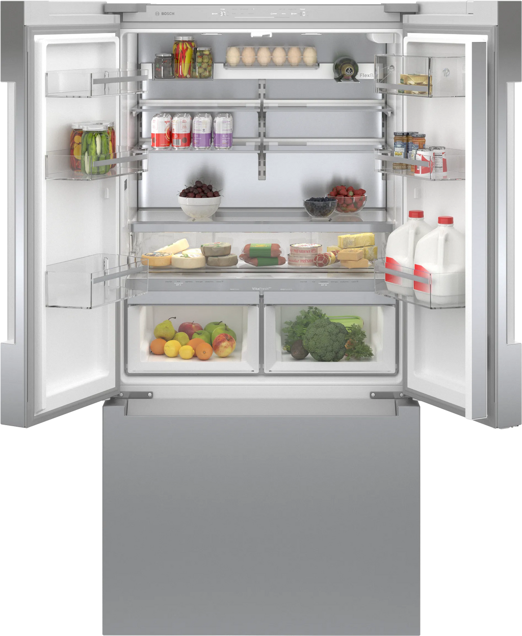 Bosch B36CT81ENS 800 Series French Door Bottom Mount Refrigerator 36'' Stainless steel (with anti-fingerprint). Total No Frost