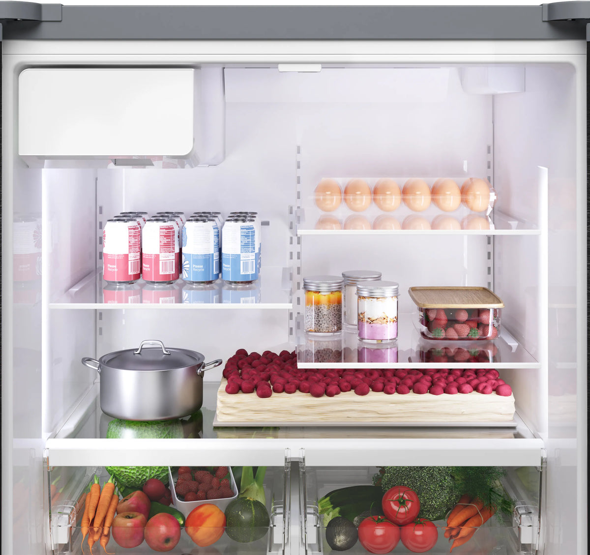 Bosch B36FD10ENS 100 Series French Door Bottom Mount Refrigerator 36'' Stainless steel (with anti-fingerprint). Total No Frost