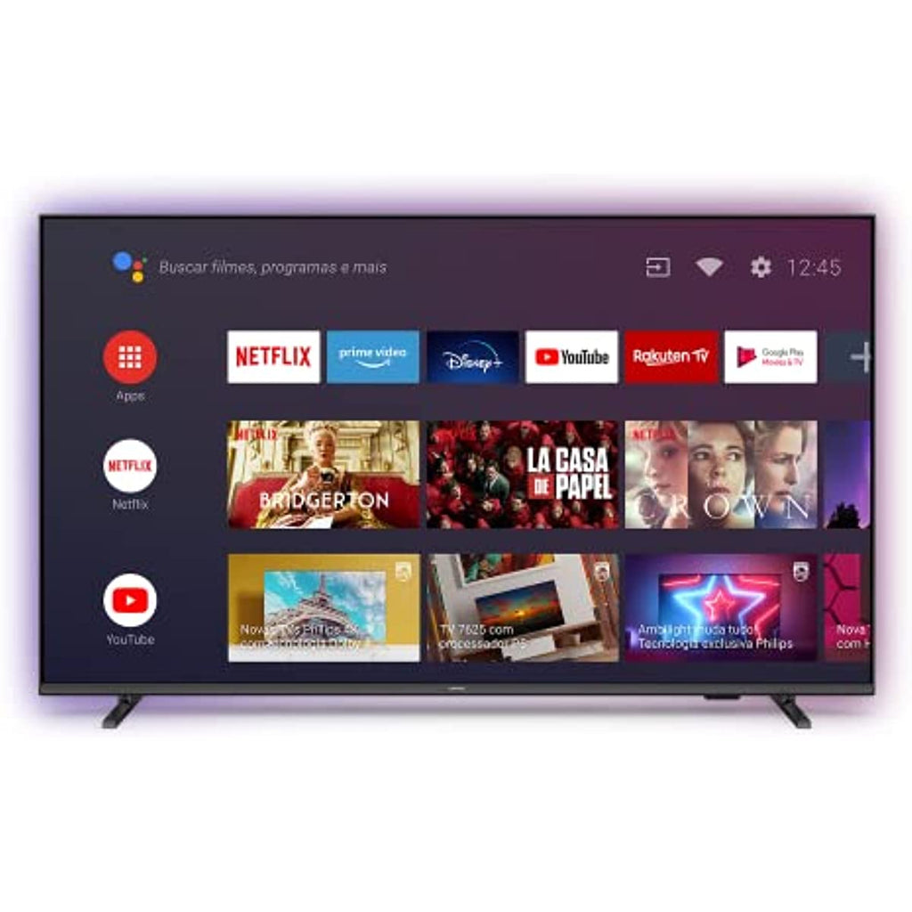PHILIPS Smart TV 50" 4K Android Ambilight 50PUG7907/78, Google Assistant, Comando de Voz, Dolby Vision/Atmos, VRR/ALLM, Bluetooth 5.0, 4 HDMI