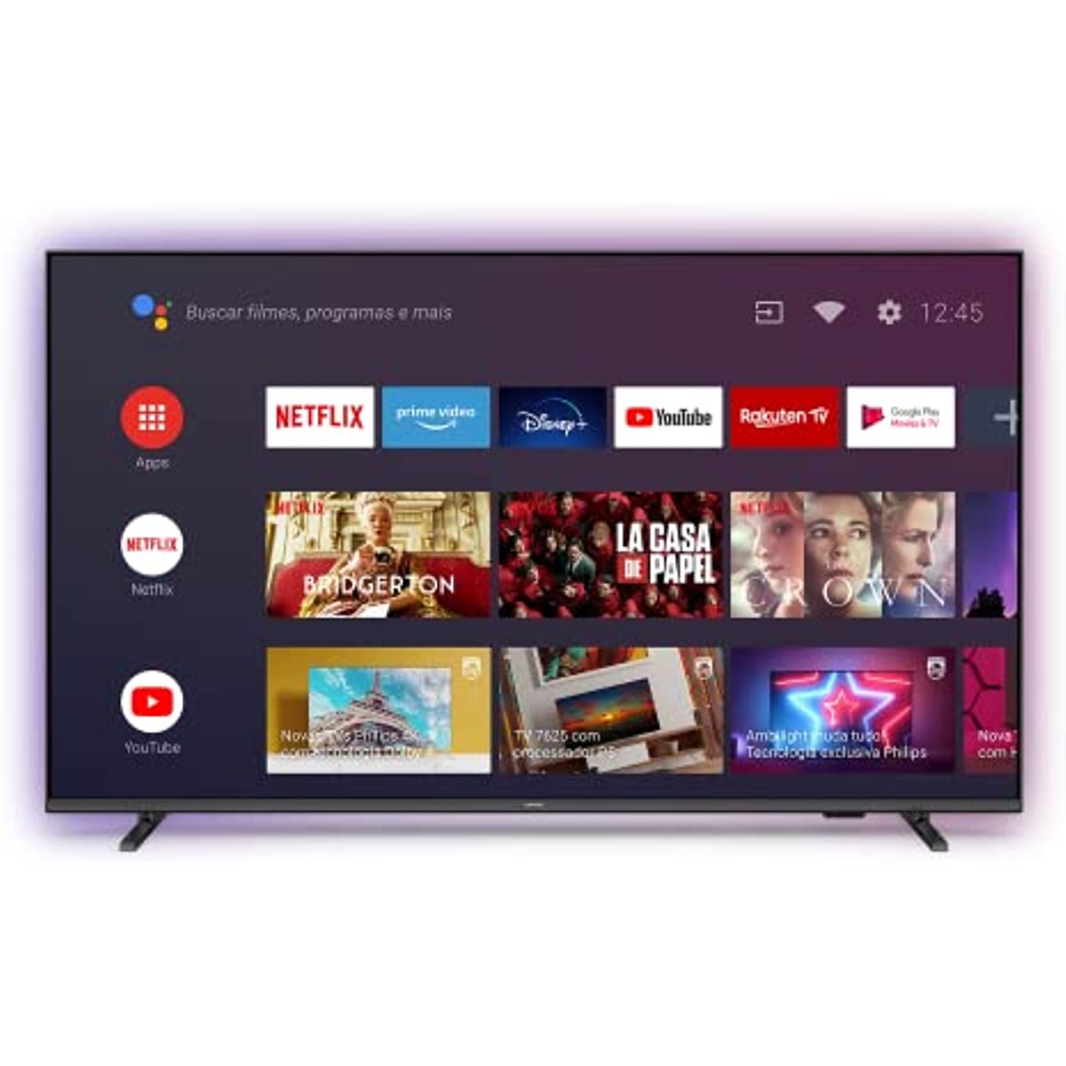 PHILIPS Smart TV 50" 4K Android Ambilight 50PUG7907/78, Google Assistant, Comando de Voz, Dolby Vision/Atmos, VRR/ALLM, Bluetooth 5.0, 4 HDMI
