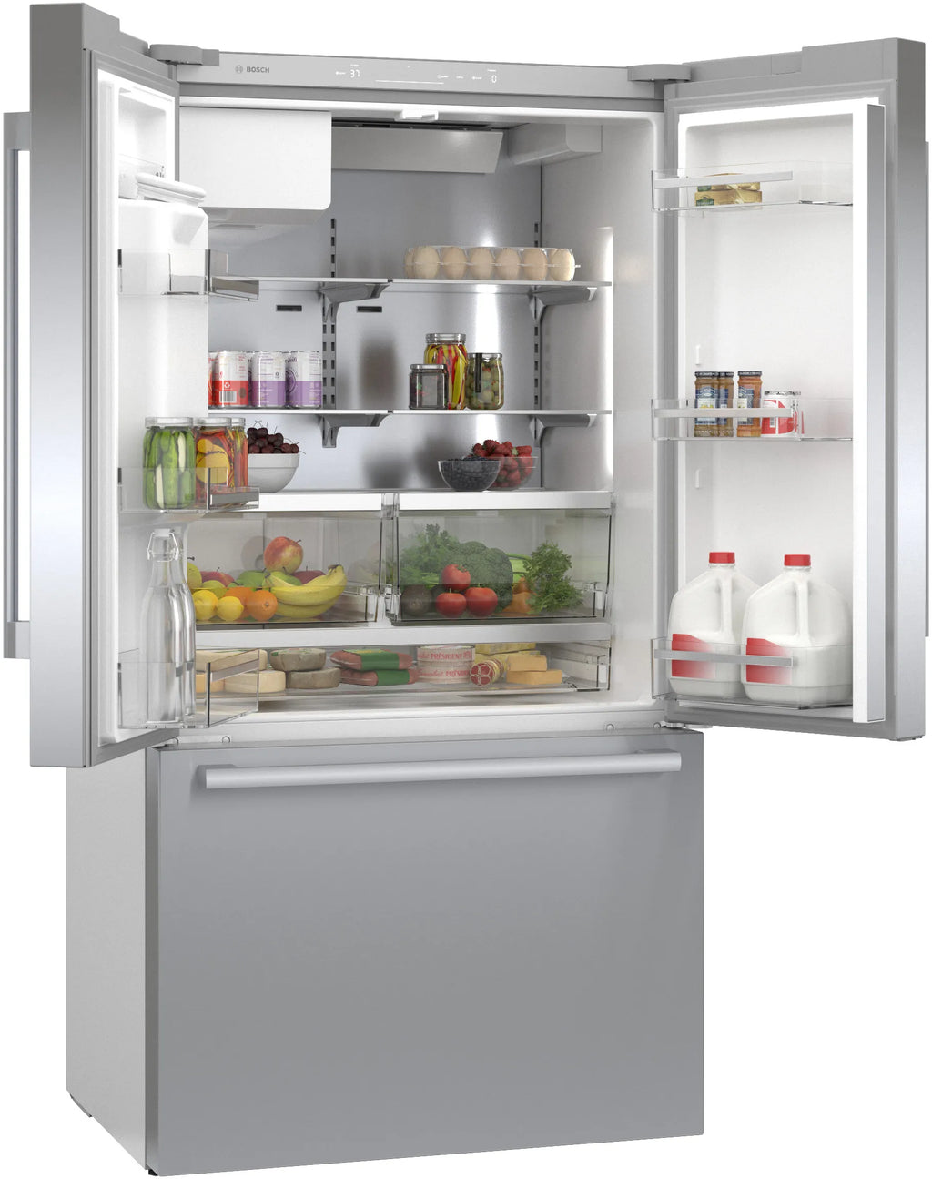 Bosch B36CD50SNS 500 Series French Door Bottom Mount Refrigerator 36'' Stainless steel (with anti-fingerprint). Total No Frost