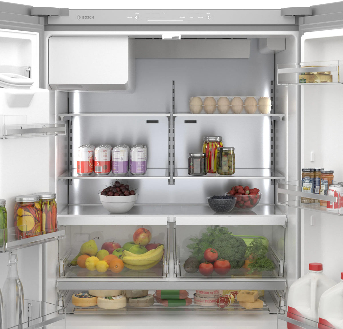 Bosch B36CD50SNS 500 Series French Door Bottom Mount Refrigerator 36'' Stainless steel (with anti-fingerprint). Total No Frost