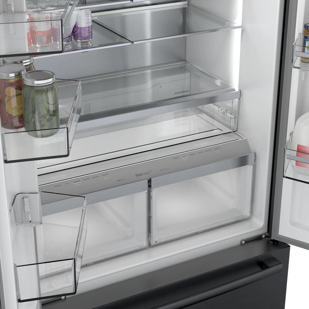 Bosch B36CT80SNB 800 Series French Door Bottom Mount Refrigerator 36'' Black Stainless Steel