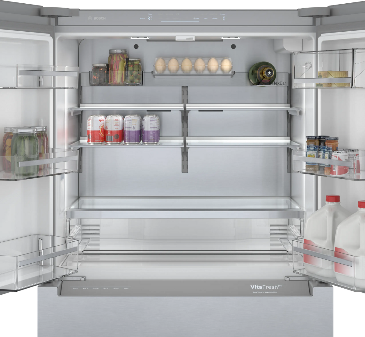 Bosch B36CL80ENS 800 Series French Door Bottom Mount Refrigerator 36'' Stainless steel (with anti-fingerprint)