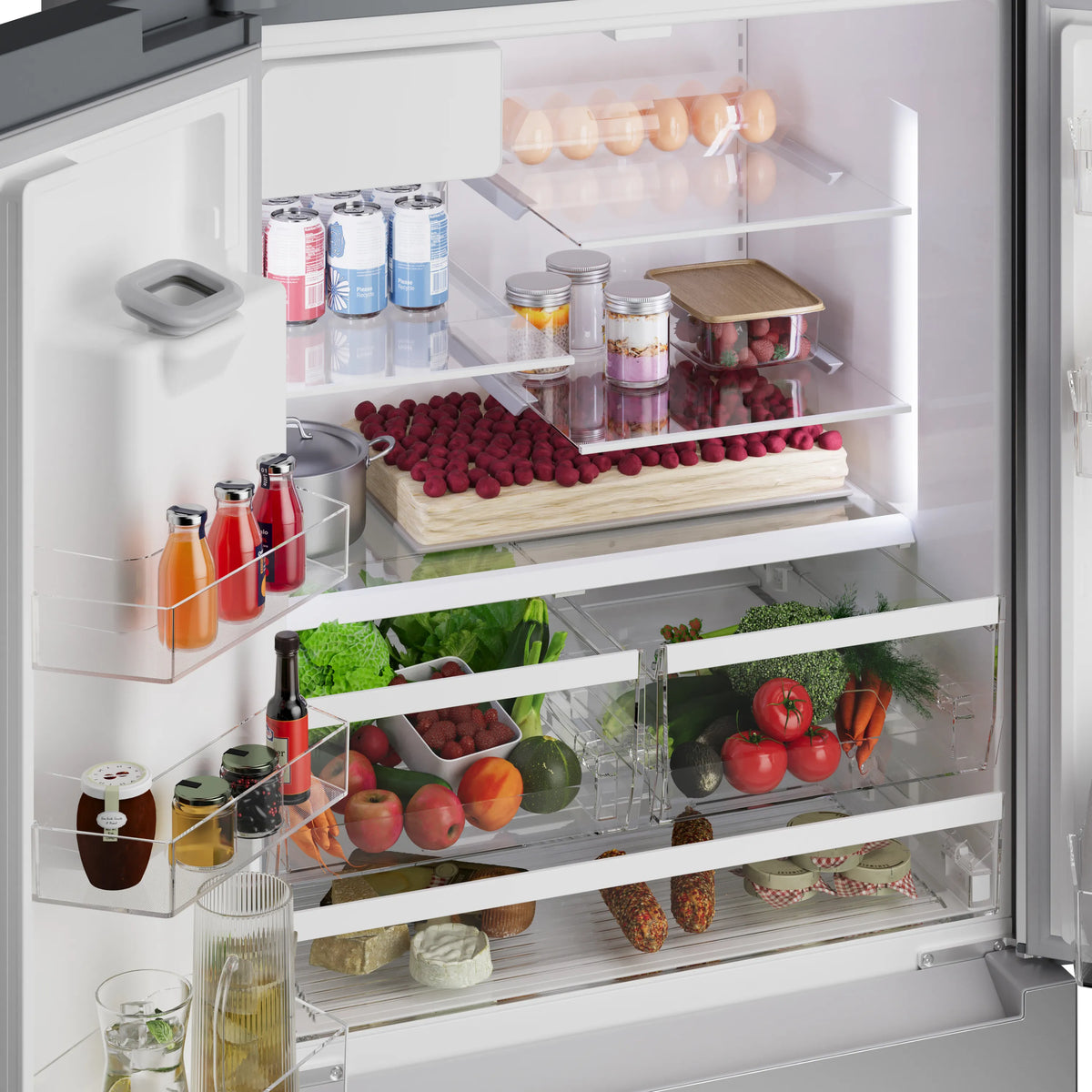 Bosch B36FD10ENS 100 Series French Door Bottom Mount Refrigerator 36'' Stainless steel (with anti-fingerprint). Total No Frost