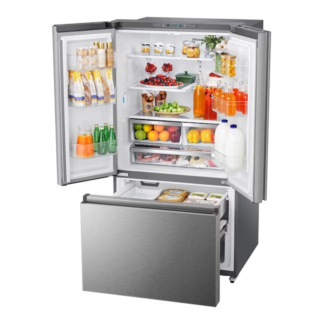 Hisense 26.6-cu ft French Door Refrigerator with Ice Maker (Fingerprint Resistant Stainless Steel) ENERGY STAR