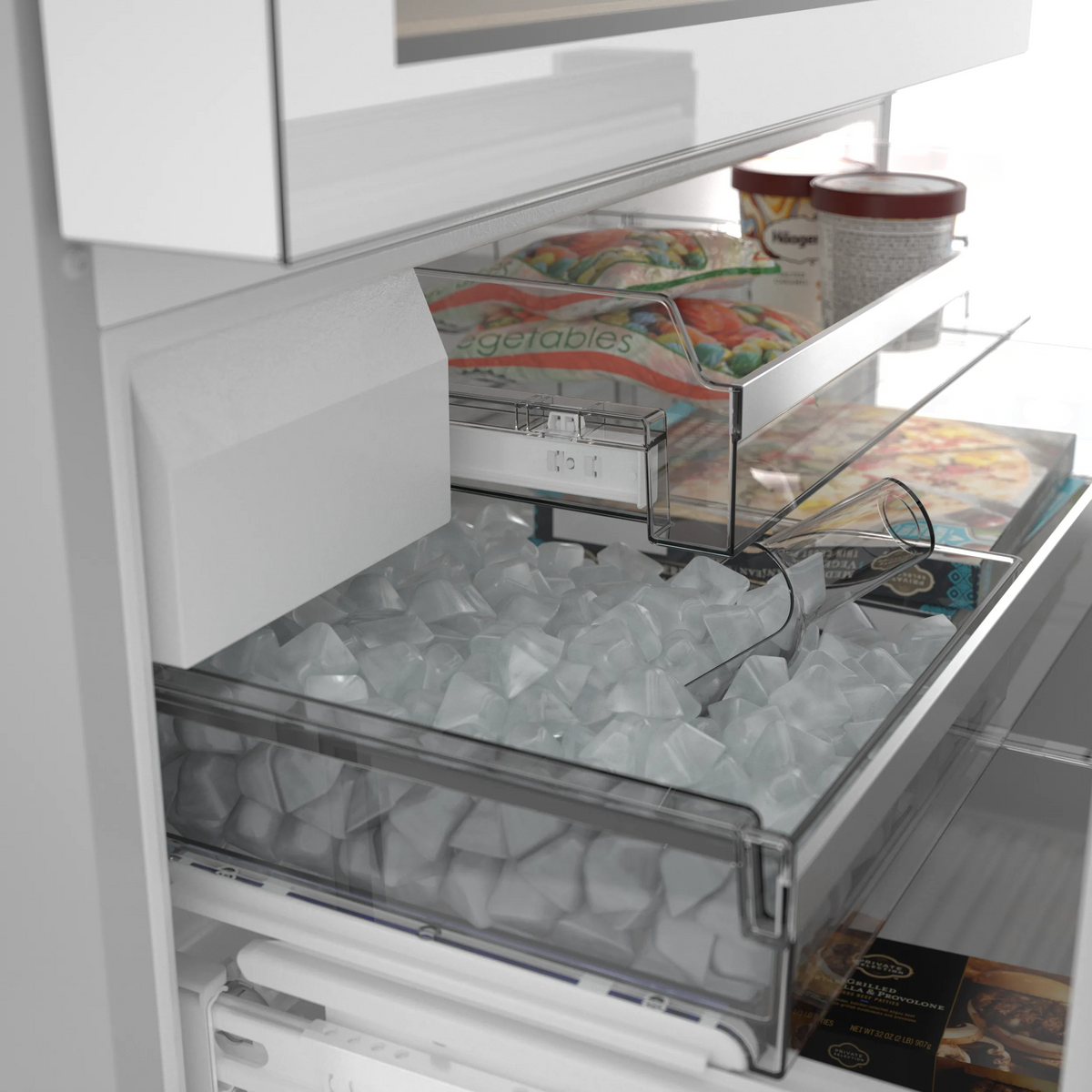 Bosch B36CL81ENW 800 Series French Door Bottom Mount Refrigerator. Glass door 36'' White. Total No Frost