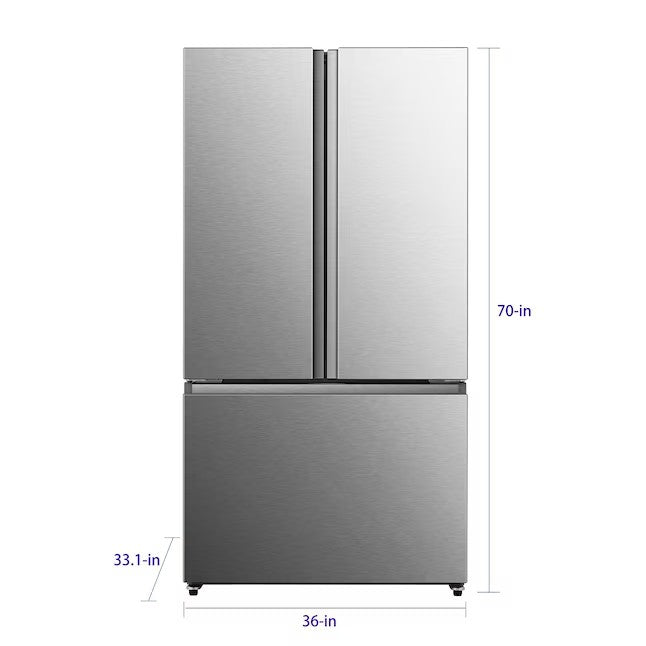 Hisense 26.6-cu ft French Door Refrigerator with Ice Maker (Fingerprint Resistant Stainless Steel) ENERGY STAR